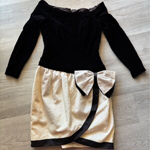 A.J. Bari Chic Black and Cream Dress